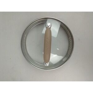 Circulon 7 Inch Straining Glass Lid Stainless Steel Rim‎ Tan Handle XFAK2007154